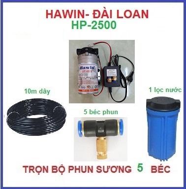 Trọn bộ phun sương Đài Loan TƯỚI LAN 5 béc đế nhựa hoàn chỉnh