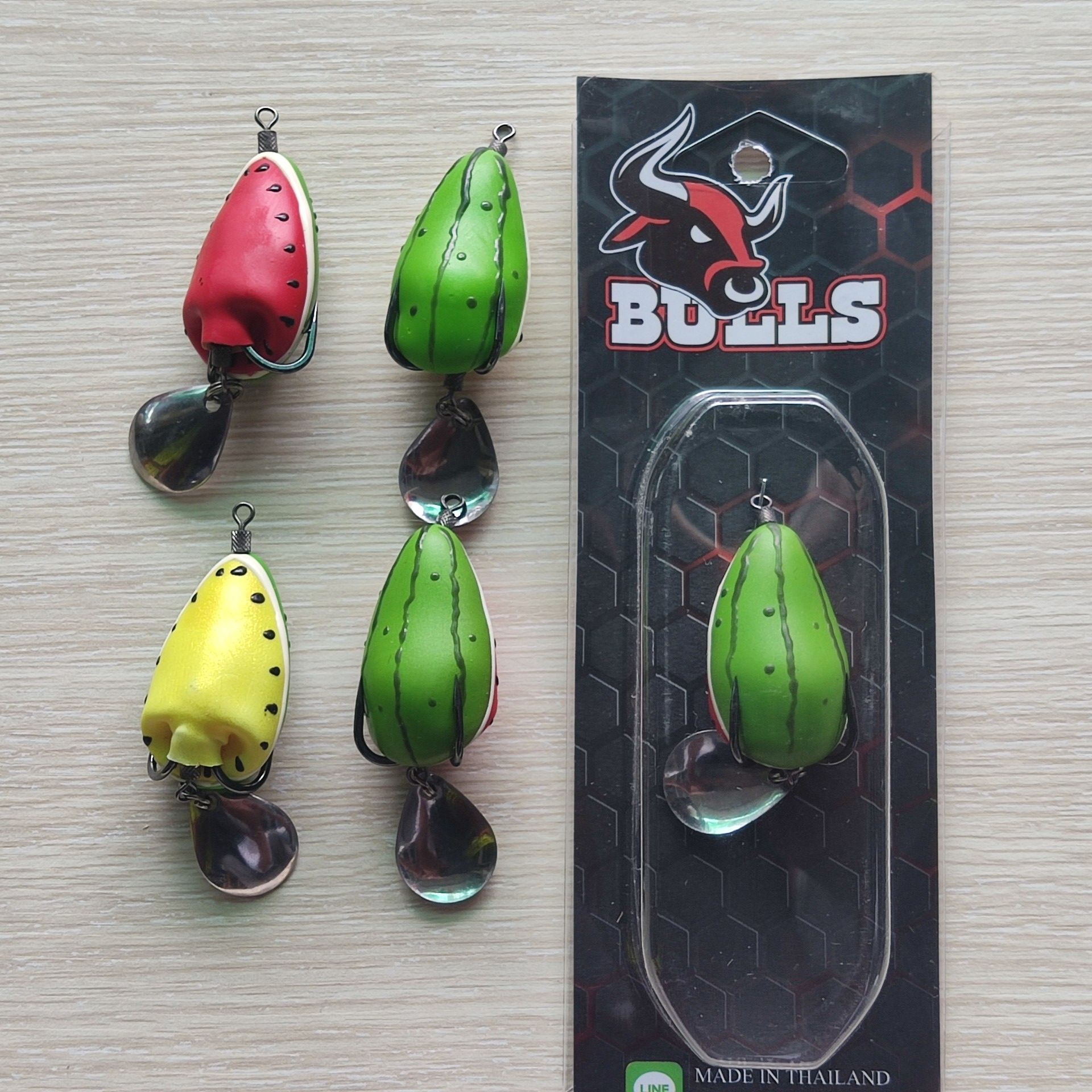 Mồi lure nhái hơi - Dưa hấu bụng đỏ, vàng