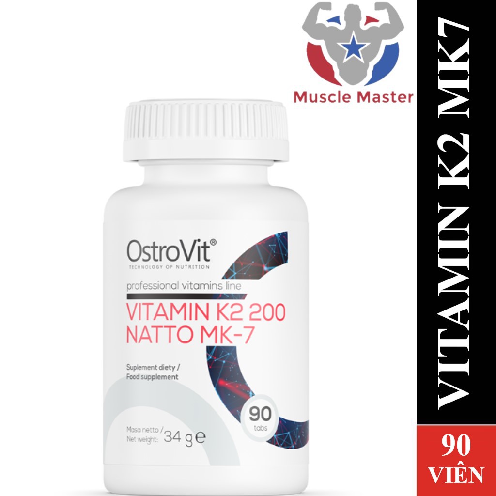 [HCM]Viên Bổ Sung Vitamin K2 Săn Chắc Xương Ostrovit Vitamin K2 200 NATTO MK7 90 Viên