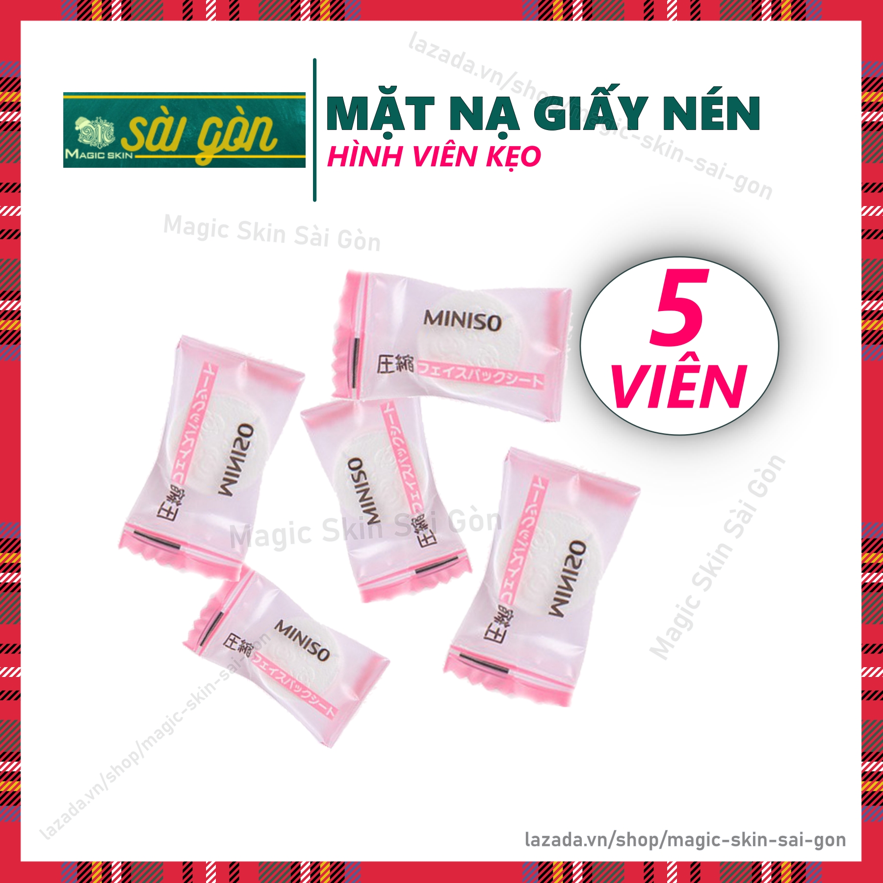 [5 VIÊN] Mặt nạ giấy nén Miniso hình viên kẹo