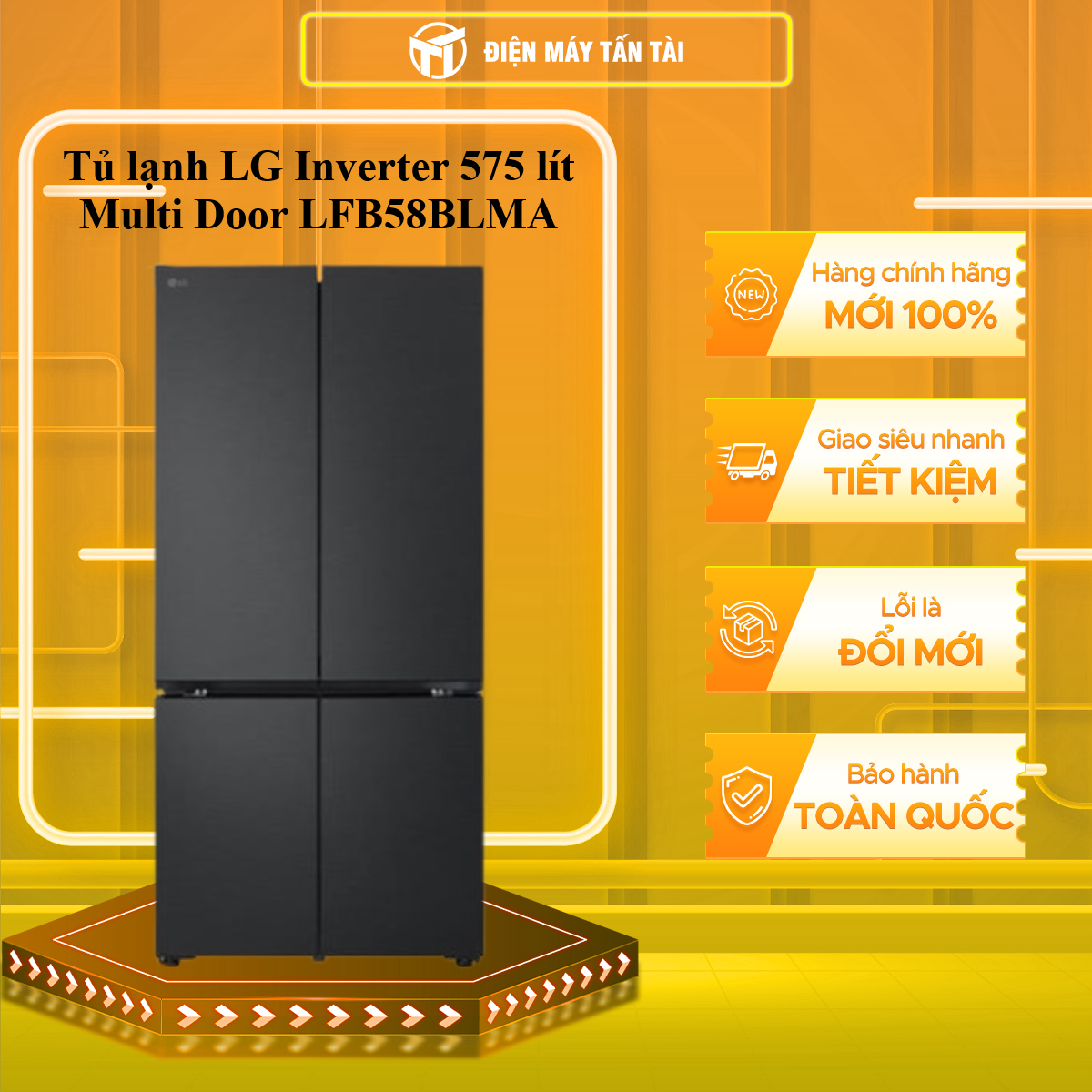 Tủ lạnh LG Inverter 575 lít Multi Door LFB58BLMA - MIỄN PHÍ GIAO LẮP HCM