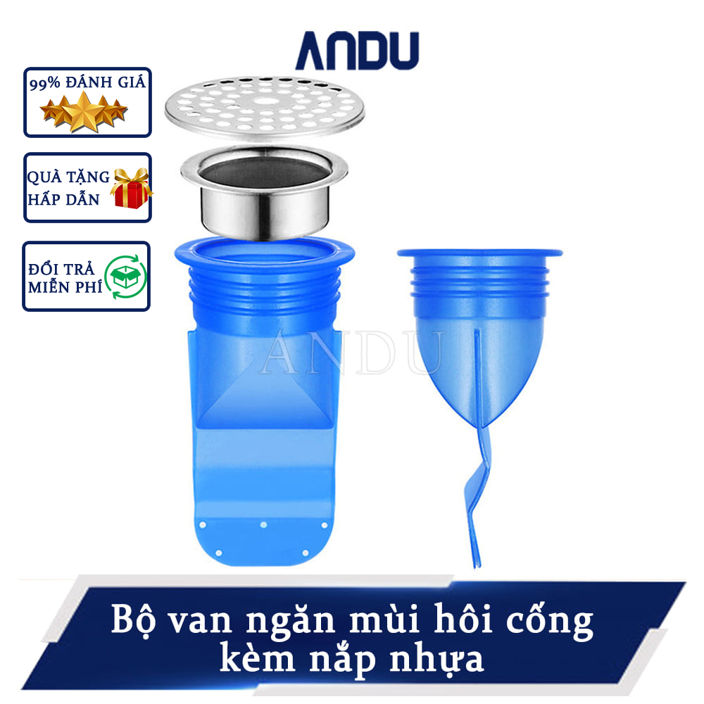 Bộ Van Ngăn Mùi Hôi Cống Kèm Nắp Nhựa, Phụ Kiện Phễu Cao Su Silicon Lắp Thoát Sàn Nhà Tắm Phòng Vệ Sinh Chống Côn Trùng