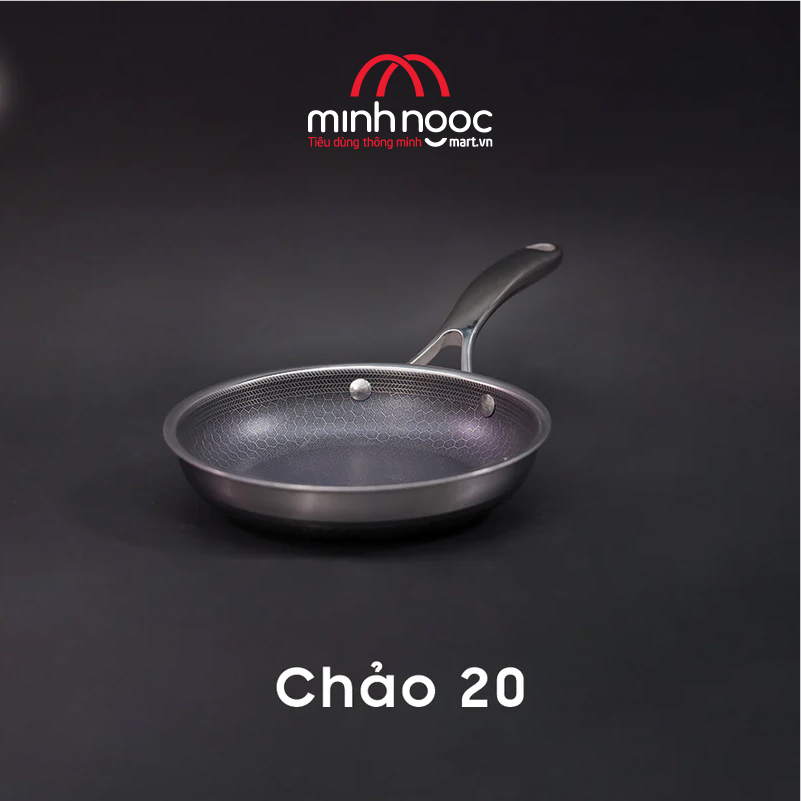 Chảo chiên inox iMat Hybrid Blackcube 20cm, Phủ chống dính Daikin-Nhật Bản thế hệ mới