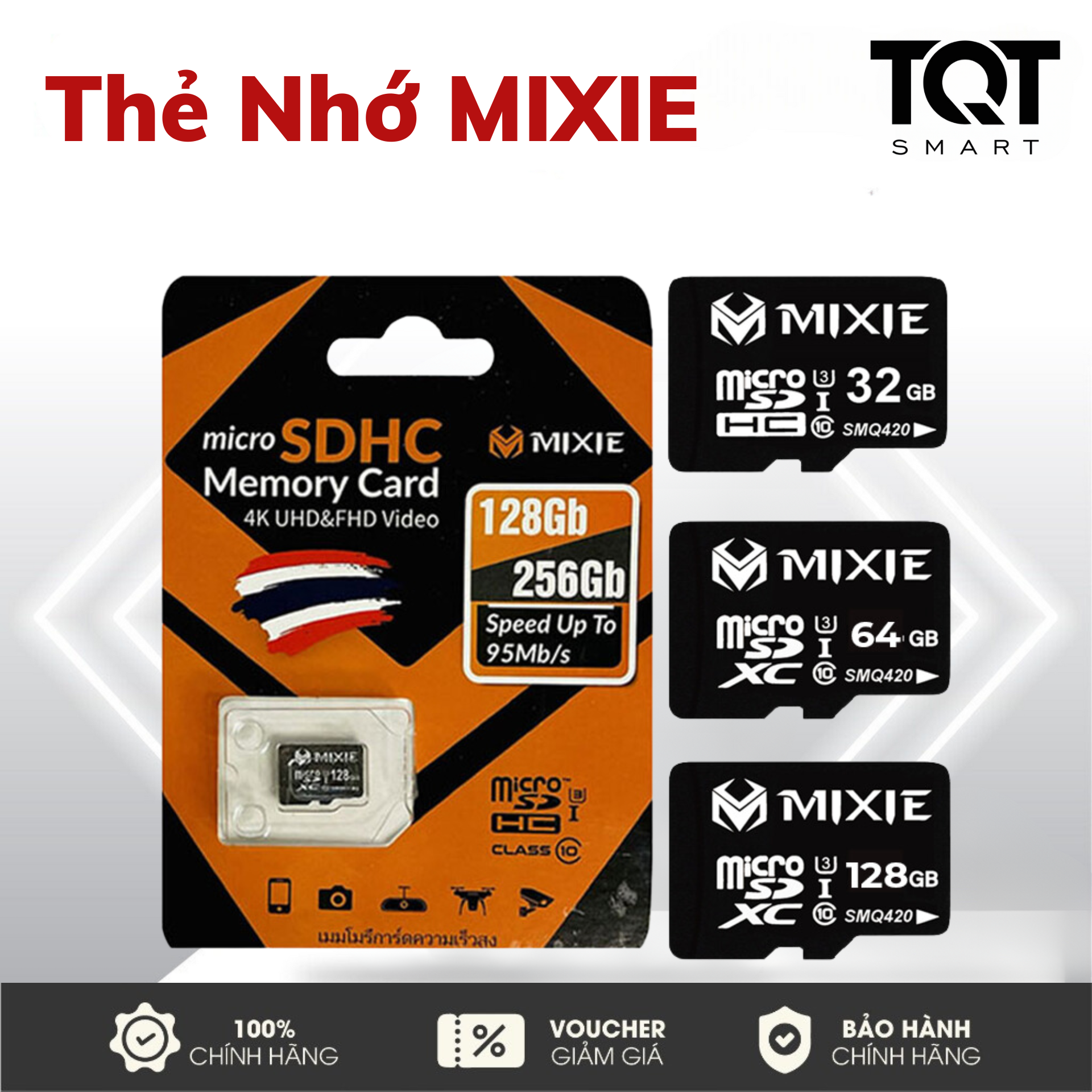 Thẻ nhớ microsd mixie 32gb / 64gb / 128gb chính hãng - tqt smart