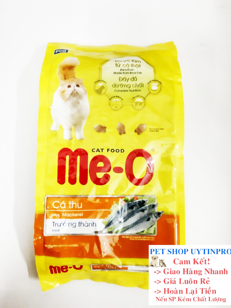 [Hoàn tiền 10%]  THỨC ĂN MÈO LỚN Me-O Dạng hạt Vị cá thu Gói 350g Xuất xứ Thái Lan - Pet shop Uytinpro