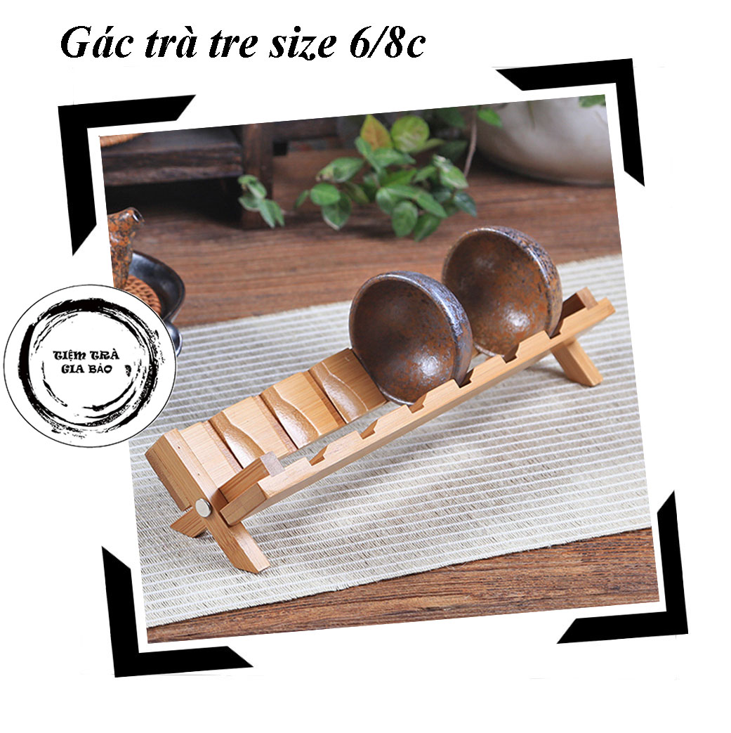 Gác chén trà bằng tre tự nhiên an toàn cho sức khỏe