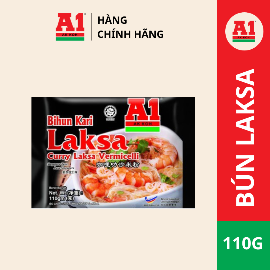 [HCM] Bún Cà Ri Laksa Hiệu A1 110g Malaysia