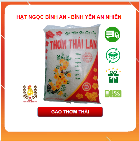 Gạo thơm thái bao 5kg gạo ngon cho mọi gia đình