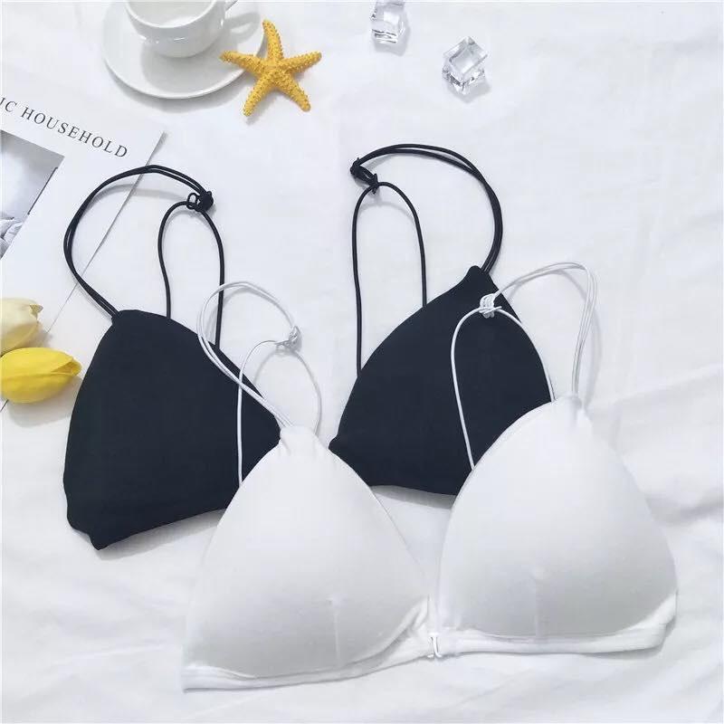 Áo bra cotton- áo bra cài trước hai dây quai mảnh