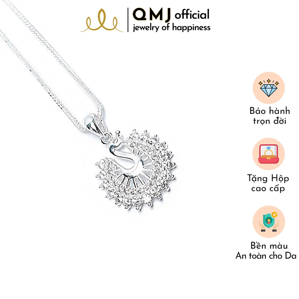 QMJ Dây chuyền bạc 925 cao cấp Chu tước nạm đá tinh tế thiết kế độc lạ, thích hợp với cô nàng thích sự độc và lạ trang sức thời trang nữ đẹp - QDL1393