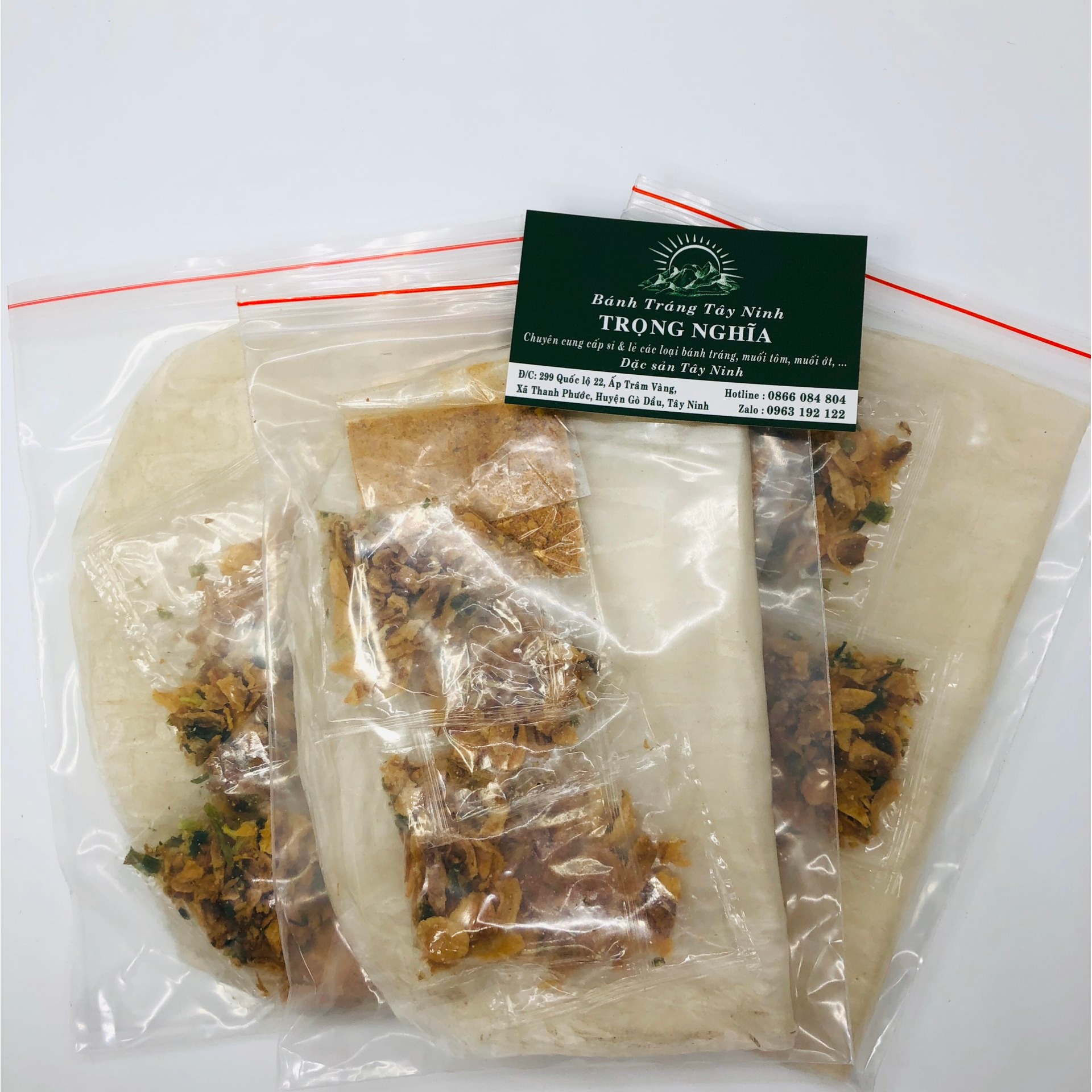 [100G] Bánh Tráng Lá Cuộn Muối Hành Phi Trọng Nghĩa