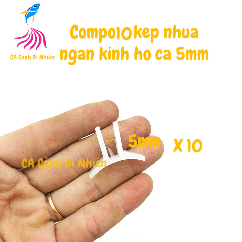 COMPO 10 kẹp nhựa cứng giữ kính ngăn hồ cá (hít kính 5MM)