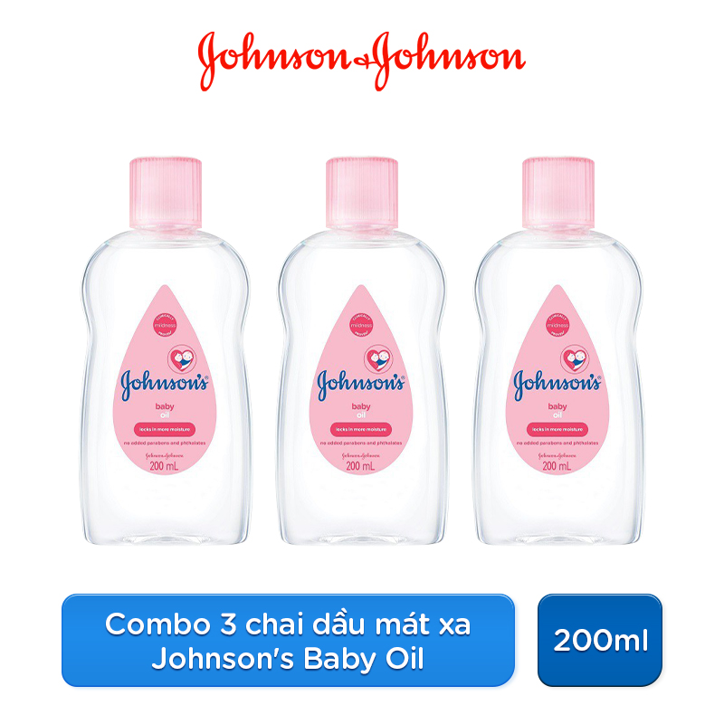 Combo 3 Chai Dầu Mát Xa Johnson s Baby Oil 200ml