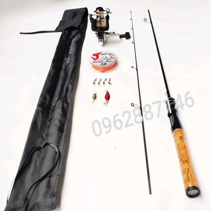 bộ cần câu lure ul kèm máy kim loại phụ kiện đầy đủ x1