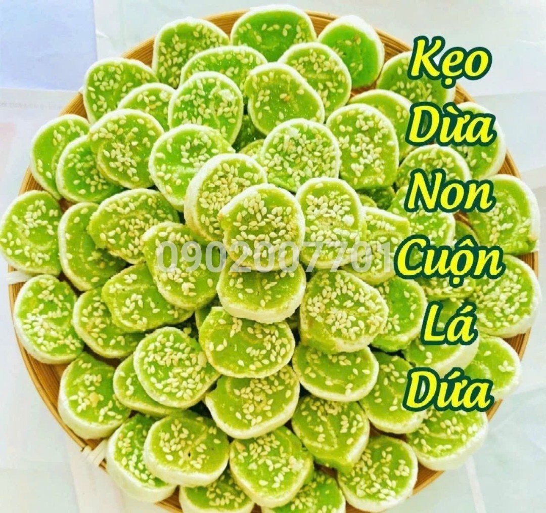 Kẹo Dừa Dứa Non Lá Dứa - Túi 500g - Đặc Sản Bến Tre- đồ ăn vặt 