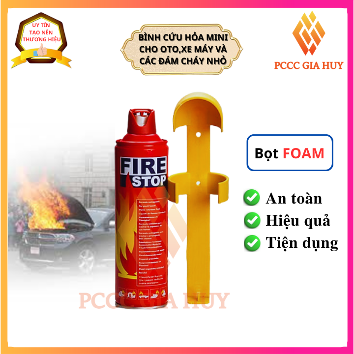 Bình chữa cháy mini FIRESTOP , bình cứu hỏa khẩn cấp trên xe ô tô, xe tải , an toàn và thân thiện với môi trường