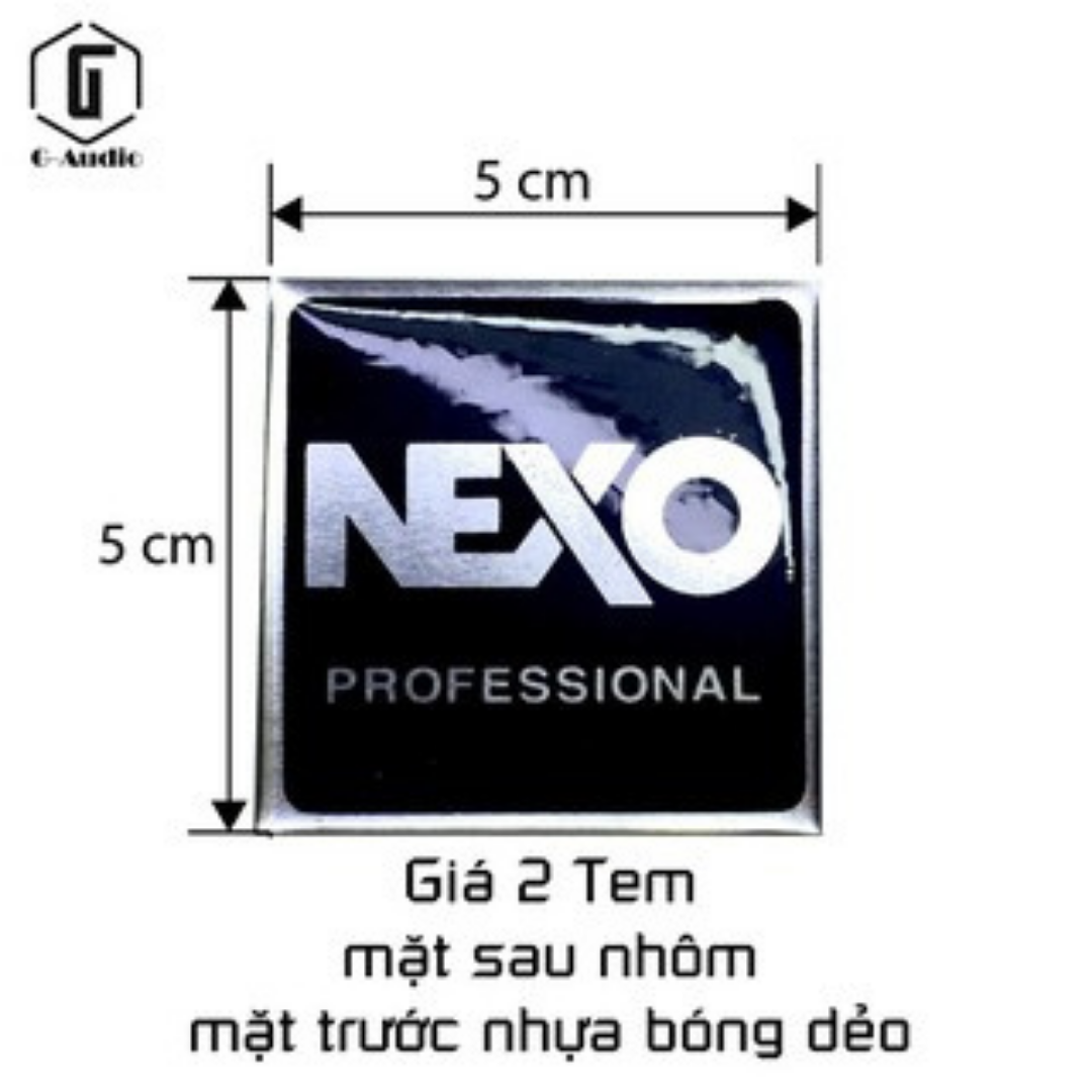 [HCM]Tem dán thùng loa logo NEXO - vuông nhựa dẻo - 5x5 cm ( giá 2 tem )