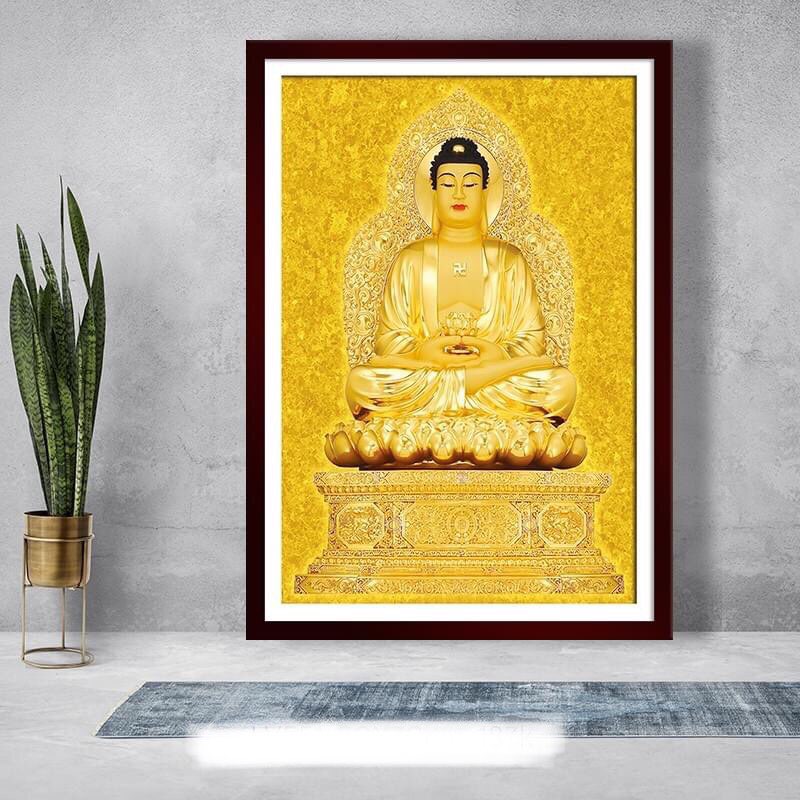 Tranh đính đá Đức Phật - kích thước 50x70cm