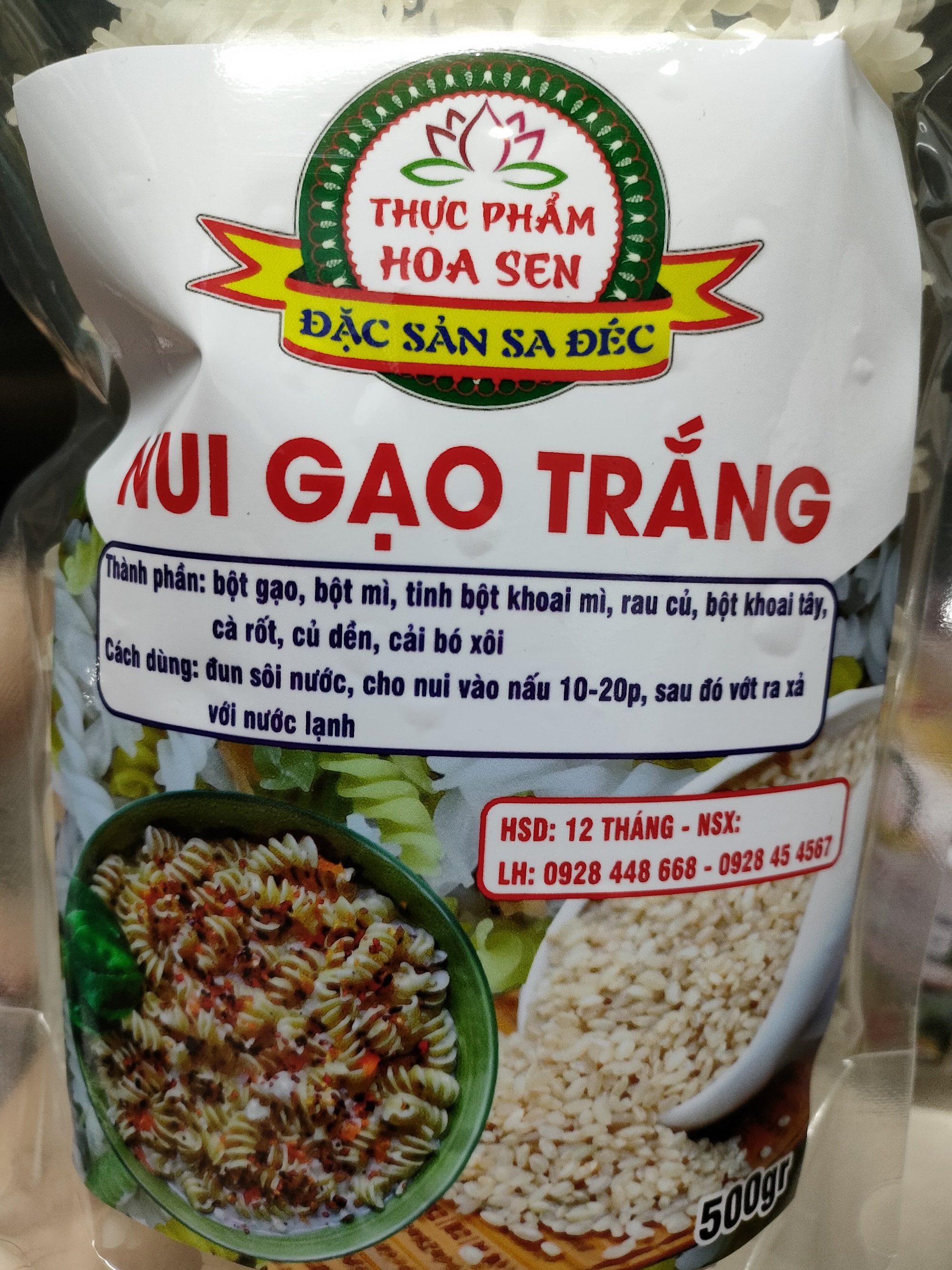 Nui gạo xoắn 500g