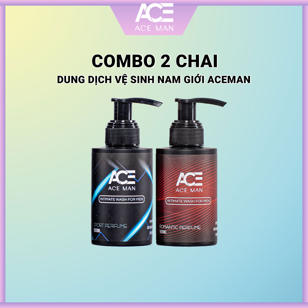 Combo 2 chai dung dịch vệ sinh nam hương nước hoa aceman 100ml