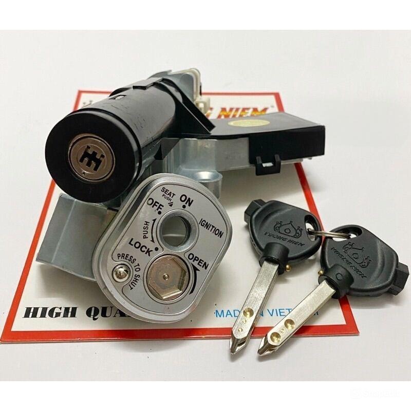 Bộ khoá máy xe SCR / Lead 110cc Vương Niệm chìa 6 cạnh / chìa 2 cạnh ( Lưu ý: không có khóa cốp - không khóa xăng )