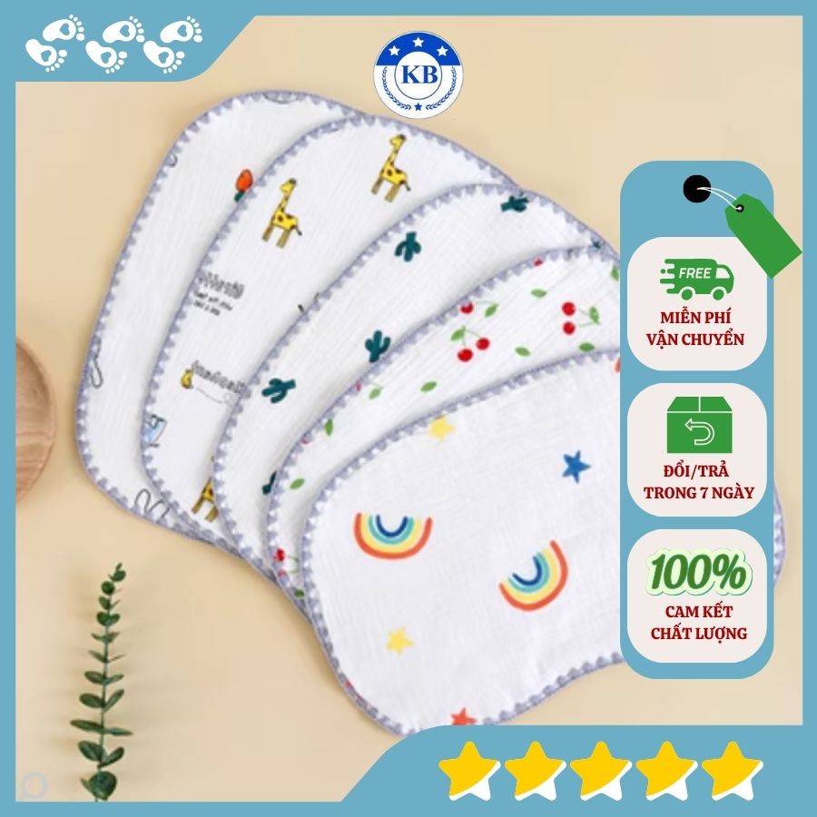 Gối xô sơ sinh, gối xô sợi tre dành cho trẻ sơ sinh mềm mại 10 lớp thấm hút mồ hôi