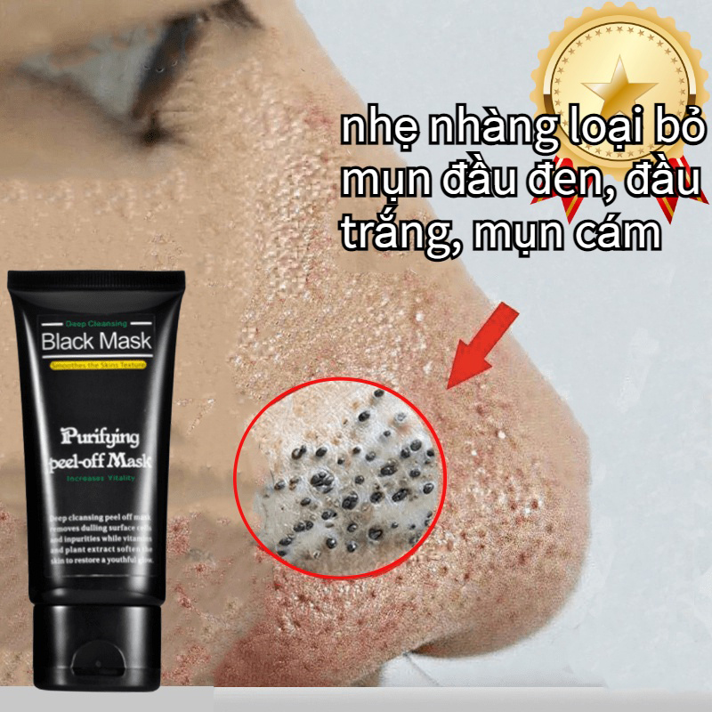Mặt nạ lột bỏ mụn đầu đen mụn đầu đen,Mặt nạ làm trắng da,thông thoáng lỗ chân lông,loại bỏ mụn cám,Tẩy tế bào chết để loại bỏ da chết,gel lột mụn đầu đen than hoạt tính đa năng giúp hút mụn đầu đen