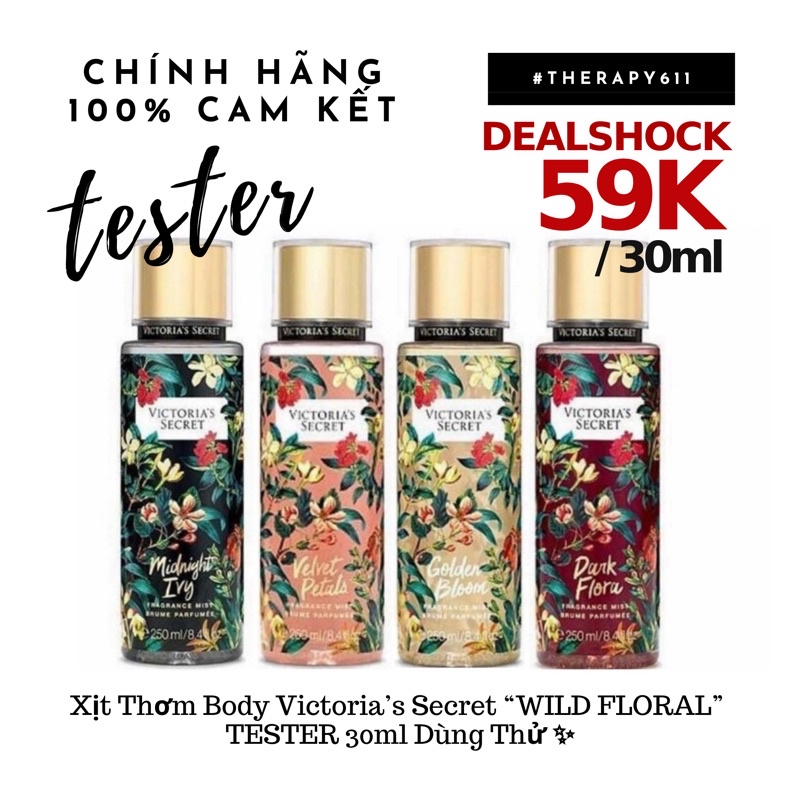 [ Bill Mỹ] Xịt Body Mist Dưỡng Thể Victoria’s Secret "Wild Floral" 30ml/50ml/100ml