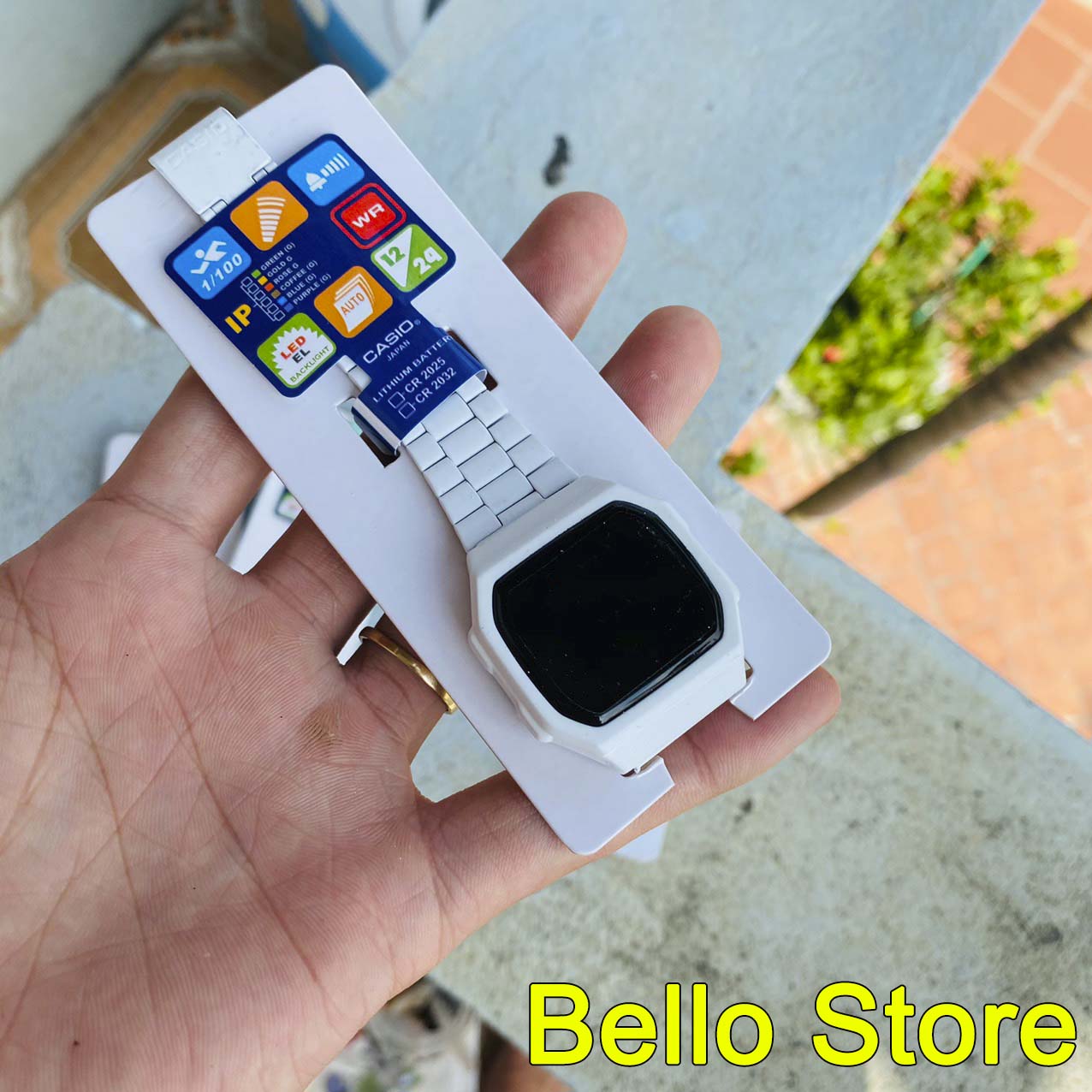 Đồng hồ nữ CASIO A168 Dây thép không ghỉ,Cảm ứng led tự động,mặt 38mm.