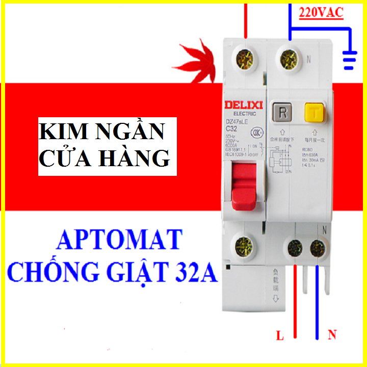 aptomat chống giật 32A, CB chống giất 32A 400VAC