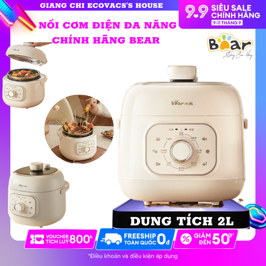Nồi áp suất Little Bear 600W - Nồi cơm điện đa năng - Thể tích 2L - Nồi cơm điện - thông minh - Nồi điện đa chức năng tự động - Bảo hành 2 NĂM uy tín tại Giang Chi Ecovacs's House