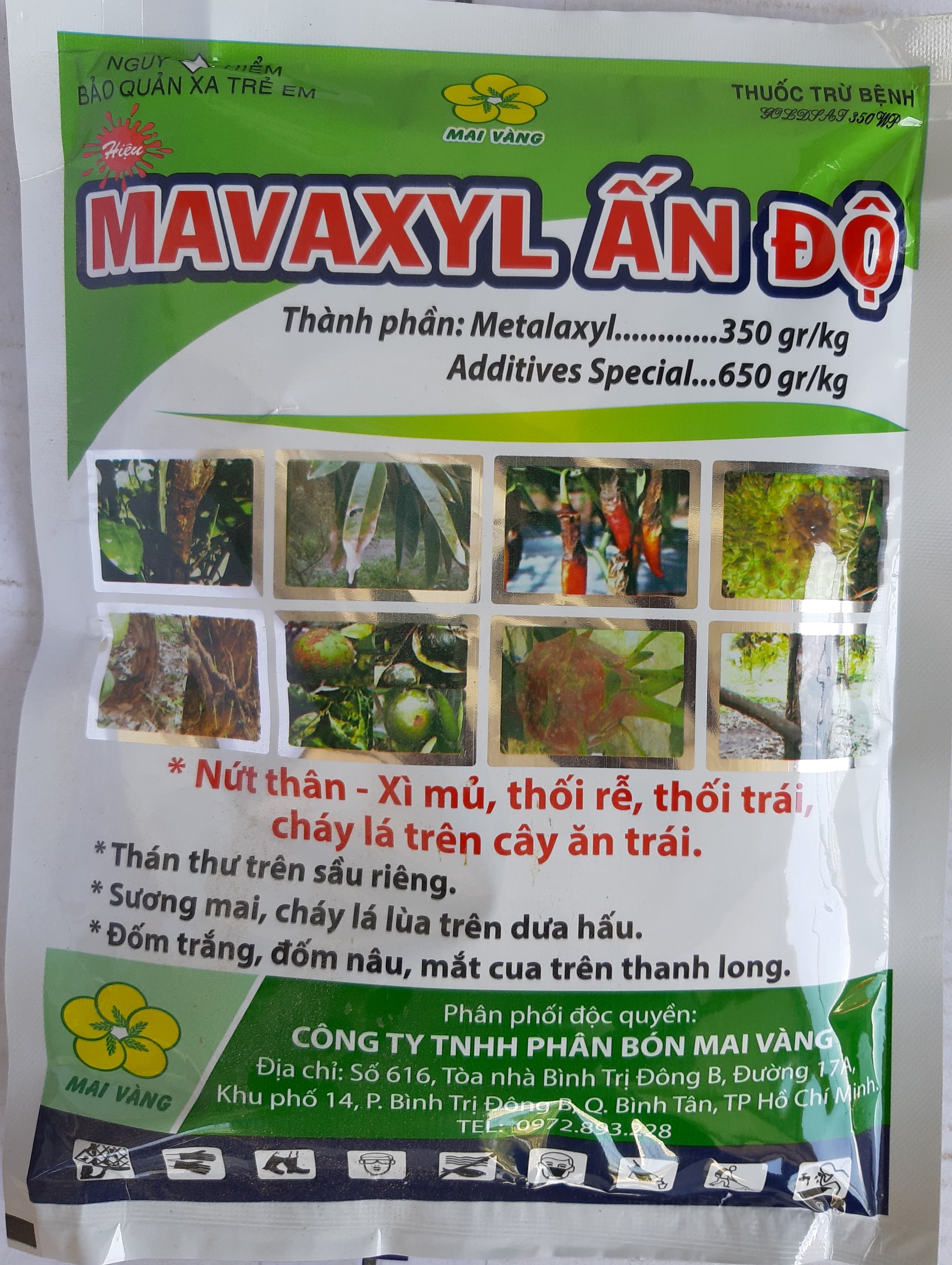 Thuốc trừ bệnh thán thư xì mũ cháy lá thối rễ Mavaxyl Ấn Độ phuy 200 lít nước