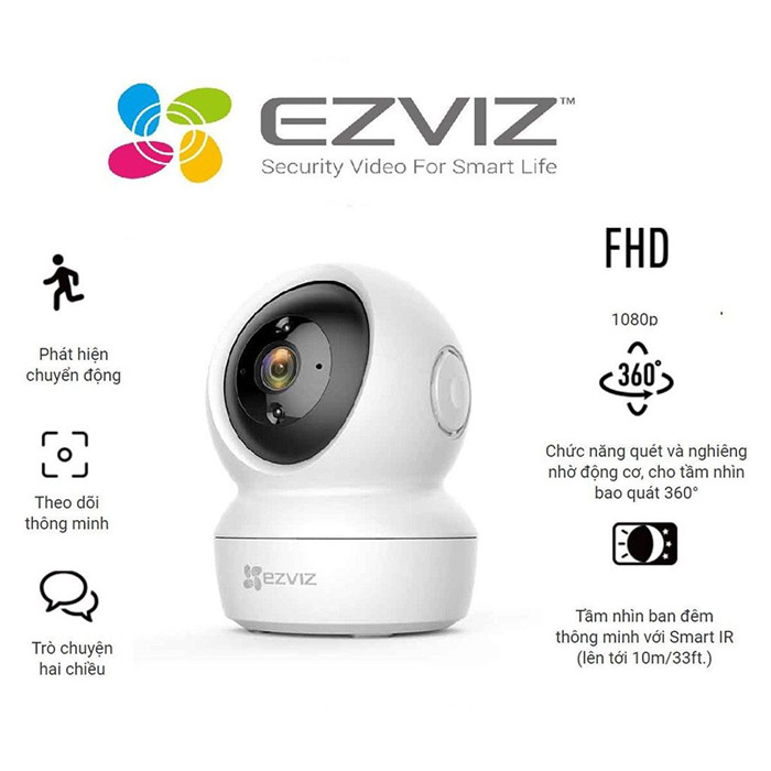 Camera wifi ezviz c6n 1080p xoay 360 kèm thẻ nhớ 64g giá rẻ