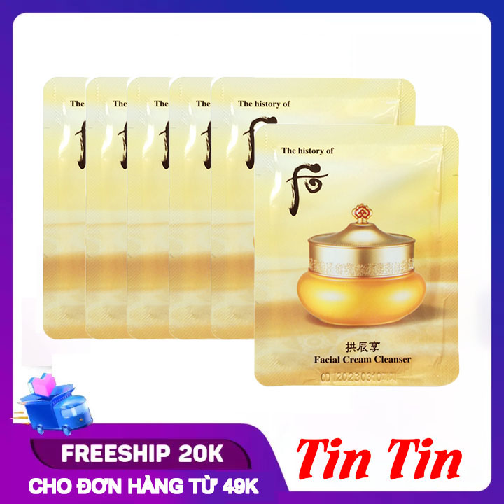 Combo 20 Gói Sample Kem Tẩy Trang Whoo Facial Cream Cleanser 2ml x 20