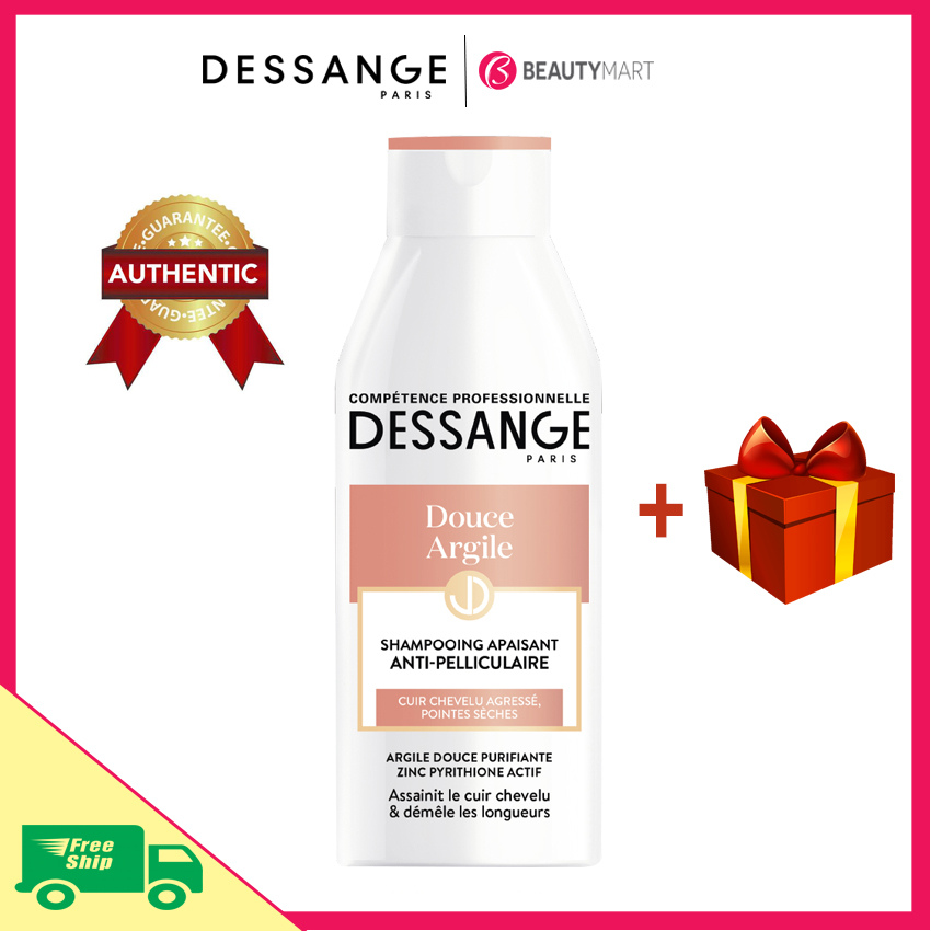 [Freeship + tặng quà] Dầu Gội Dessange Douce Argile màu hồng cho tóc gàu xơ rối, hàng chính hãng Pháp - BeautyMart