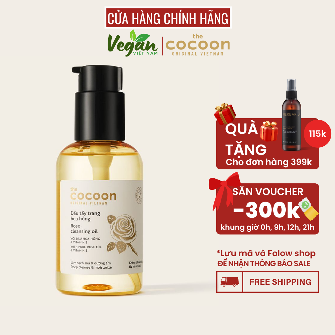 Dầu tẩy trang hoa hồng (Rose cleansing oil) 140ml - Vegan Việt Nam