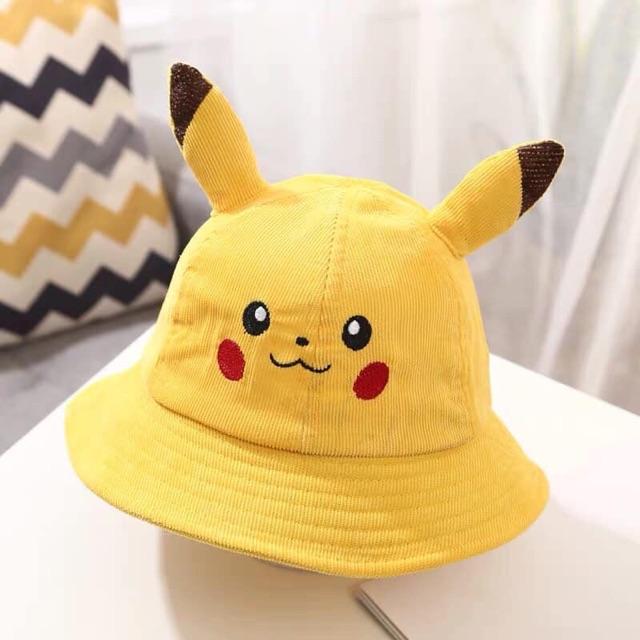 Mũ pikachu vành rộng dễ thương cho bé