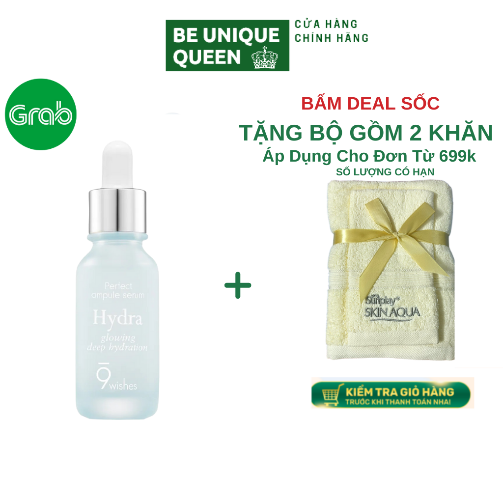 Tinh Chất Serum 9Wishes Dưỡng Ẩm Dưỡng Sáng 9 Wishes Hydra Ampoule Serum chính hãng