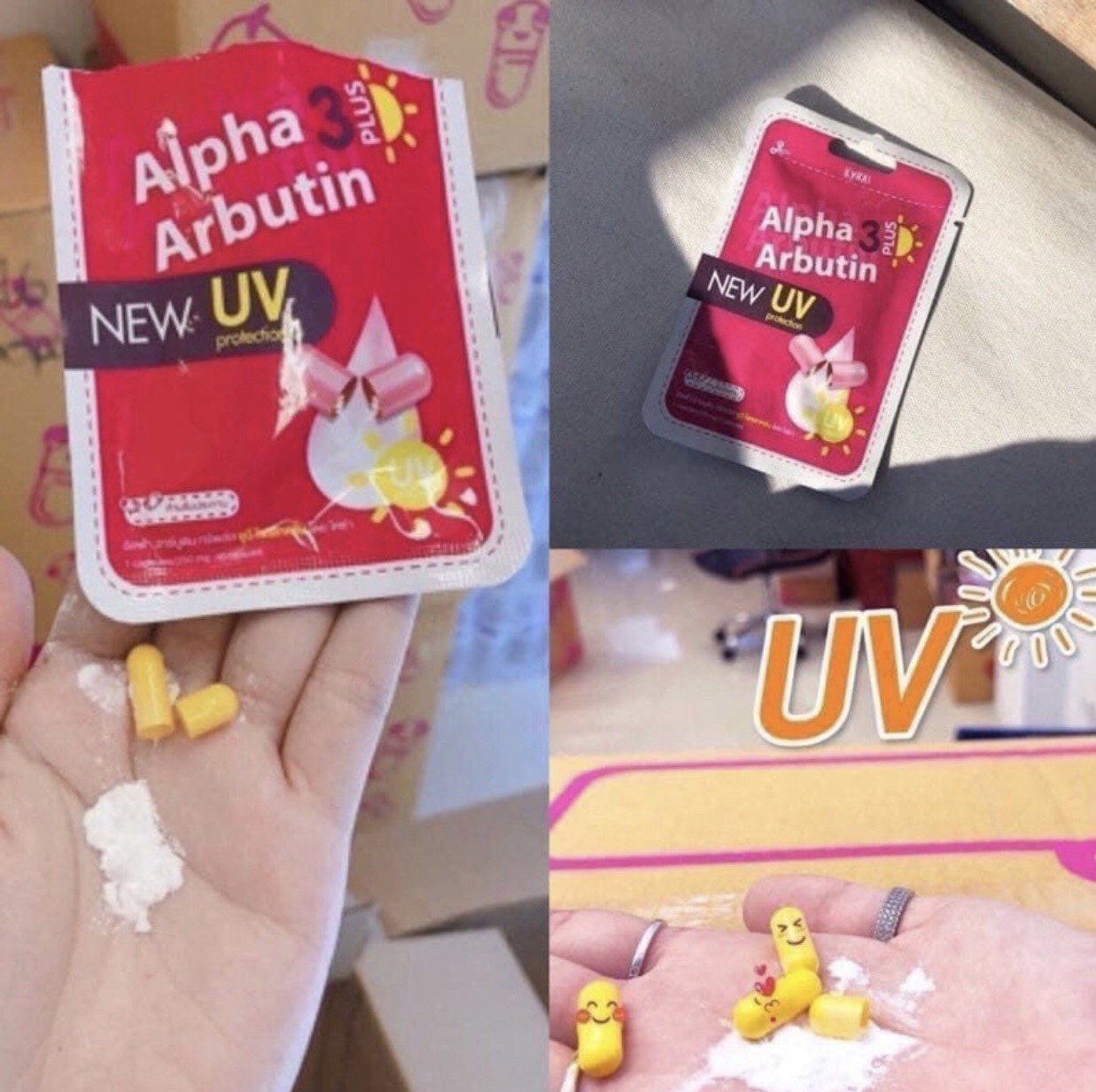 Vỉ kích trắng alpha arbutin new uv plus 10 viên - 100% hàng thái lan chính hãng