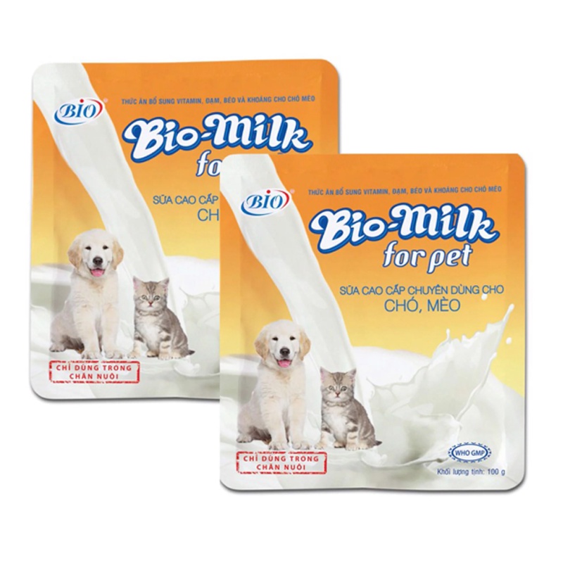 [Chính hãng] BIO MILK (Gói 100g) Sữa Bột Thay Thế Sữa Mẹ Dành Cho Mèo Con Chó Con