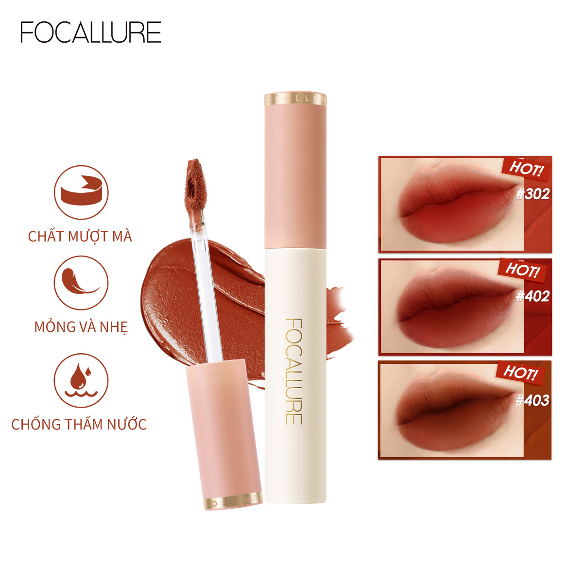 Son Kem Lì Focallure Màu Nhung Mượt Mà Với Kết Cấu Mờ Dễ Thoa Quyến Rũ 24g