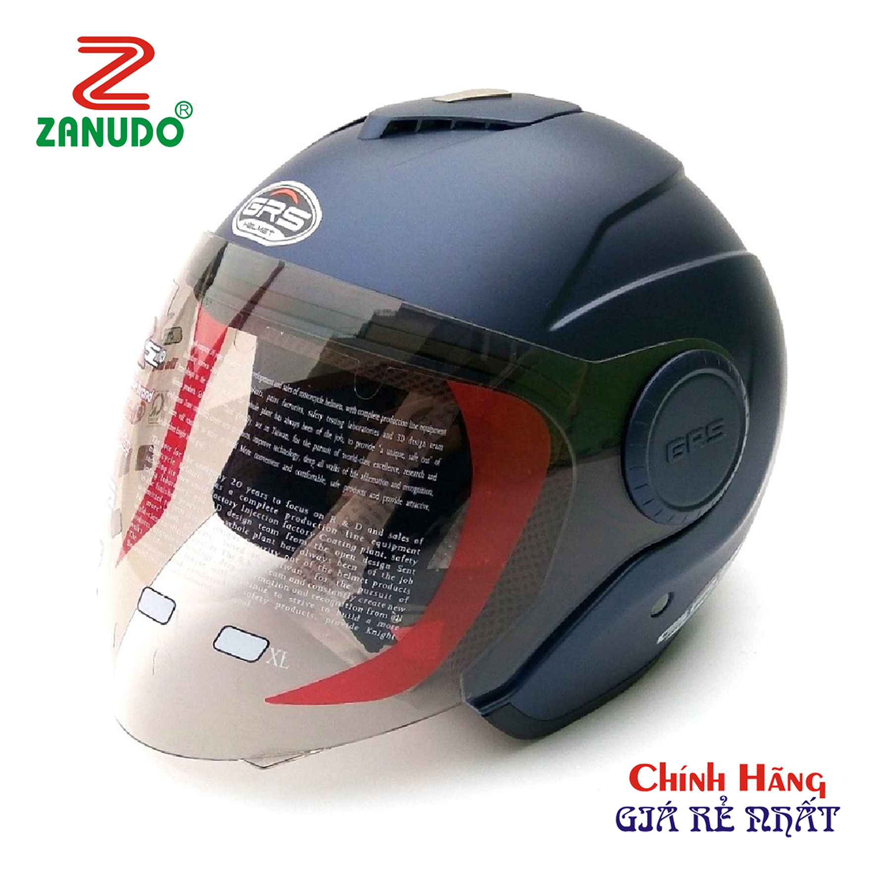 Mũ bảo hiểm 3/4 GRS A649K - Mũ bảo hiểm dành cho nam giới - Mũ bảo hiểm chính hãng size lớn, sự lựa chọn dành cho người có vòng đầu lớn
