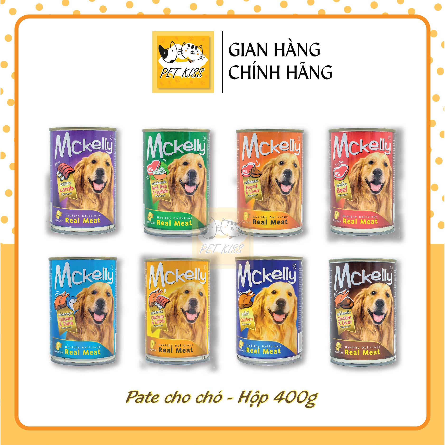 [HCM]Pate cho chó McKelly Dog Food Lon 400g