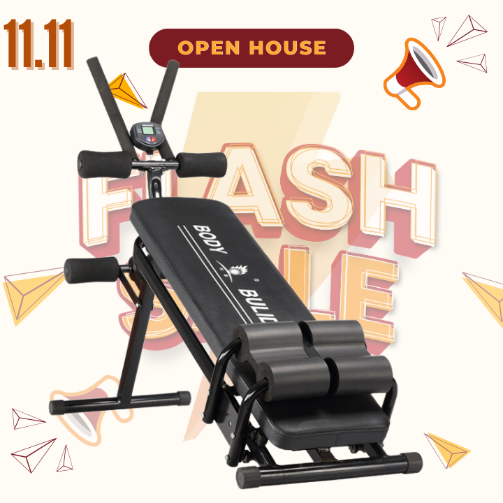 Ghế tập bụng Buliding đa năng model mới nhất, máy tập body, bảng điện tử, bệ đỡ bắp tay và chân, thanh và da chống trượt, thanh trượt bụng, thanh đỡ tay cao cấp, tải trọng 150Kg