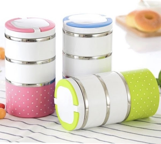 Hộp Đựng Đồ Ăn Giữ Nhiệt, Hộp Đựng Cơm Giữ Nhiệt 3 Tầng Cao Cấp, Hộp Cơm Giữ Nhiệt. Thiết kế 3 tầng giúp bạn dễ dàng phân loại thức ăn Với Các Khớp Nối Kín Giúp Giữ Nhiệt Tốt, Chống Tràn Cực Tốt.