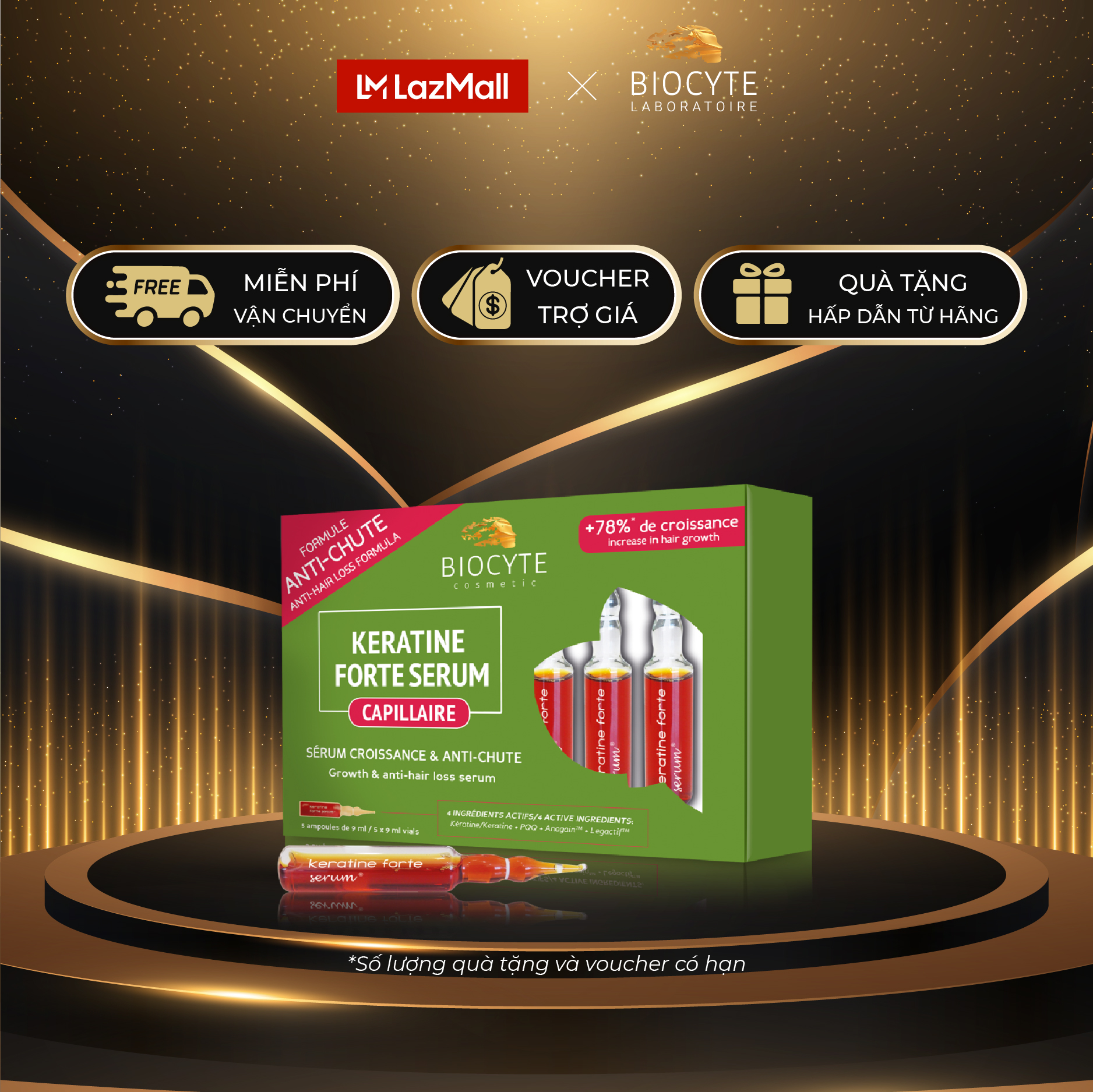 B11 Serum giúp tăng cường mọc tóc BOC Keratine Forte Serum - Biocyte