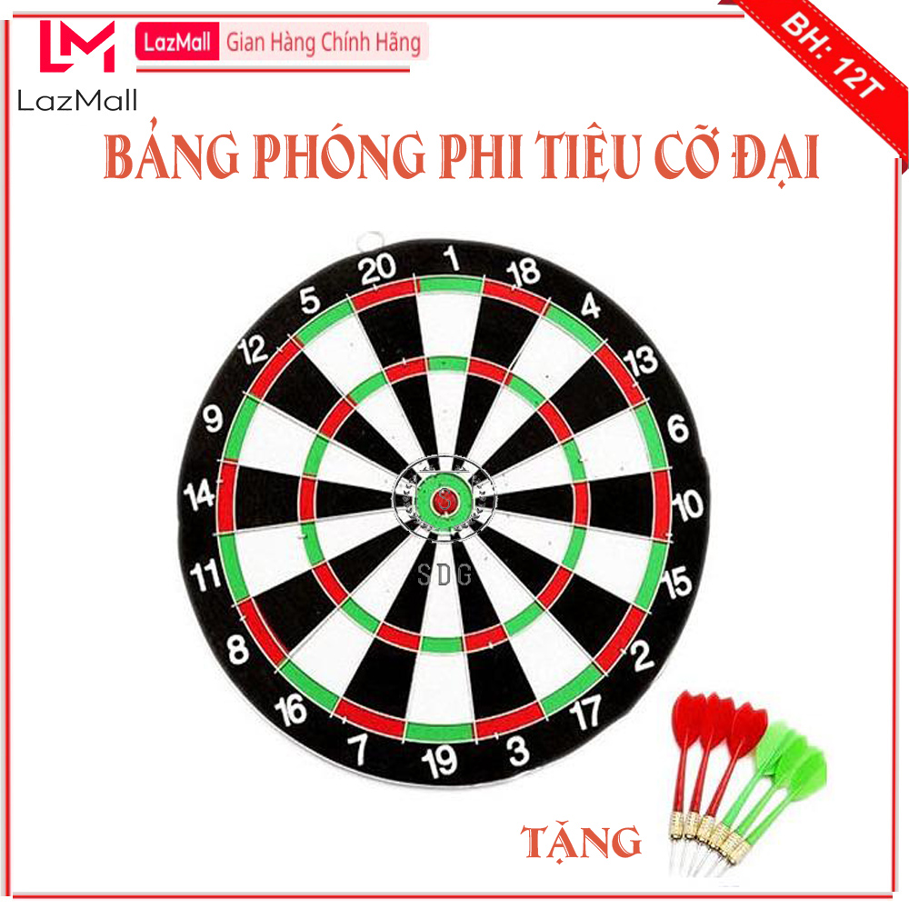 Bảng phi tiêu chuyên nghiệp có móc treo loại 42cm chính hãng sdgold tặng kèm 6 mũi phi tiêu
