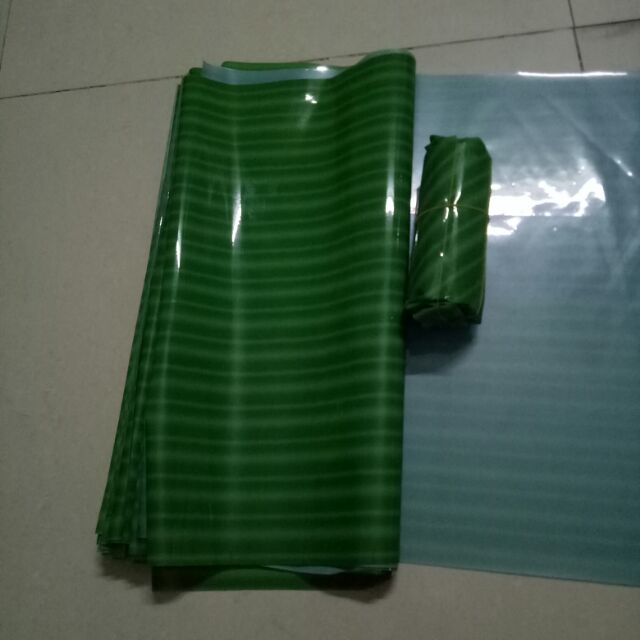 1kg Lá chuối giả size 45*45 - Lá Chuối Plastic an toàn, hợp vệ sinh thực phẩm để gói nem giò chả, bánh chưng,...
