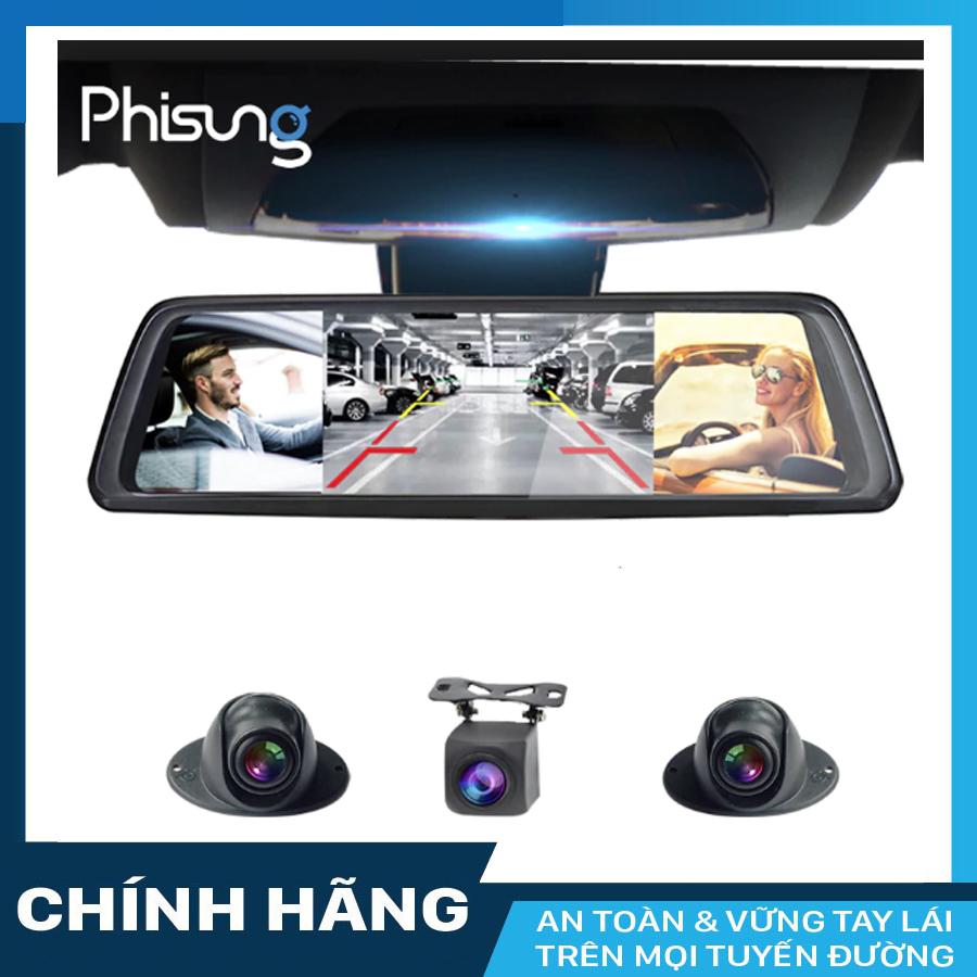 Camera hành trình phisung v9 plus 4 camera android wifi gps + 02 thẻ nhớ 64gb class 10 giá tốt bền đẹp