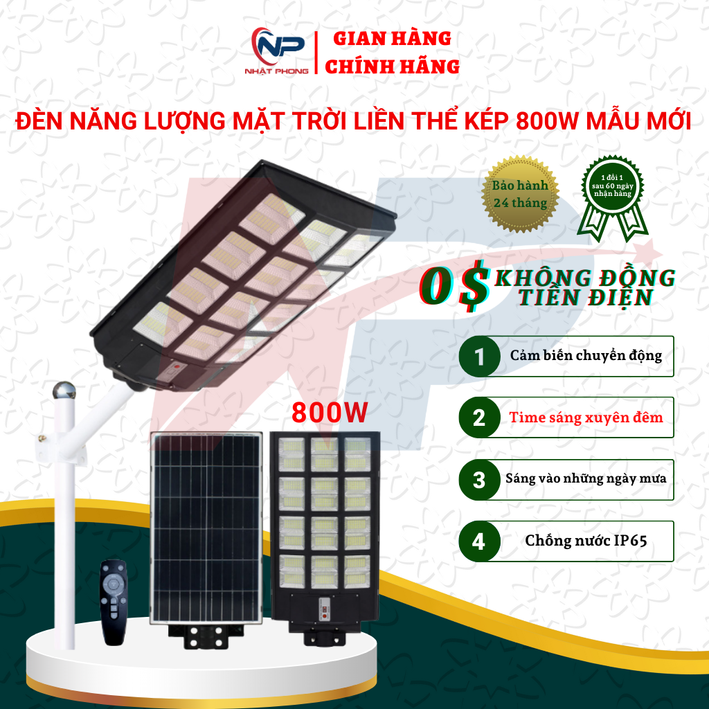 [Quà 20k]Đèn Năng Lượng Mặt Trời Sân Vườn, Đèn Led Năng Lượng Liền Thế Kép 600W SHOPNHATPHONG Công Cực Suất Lớn Cảm Biến Chuyển Động, Tấm Pin Liền Thân Đèn Chống Nước IP65,BH 2 Năm, Quà tặng 2 cuộn băng keo